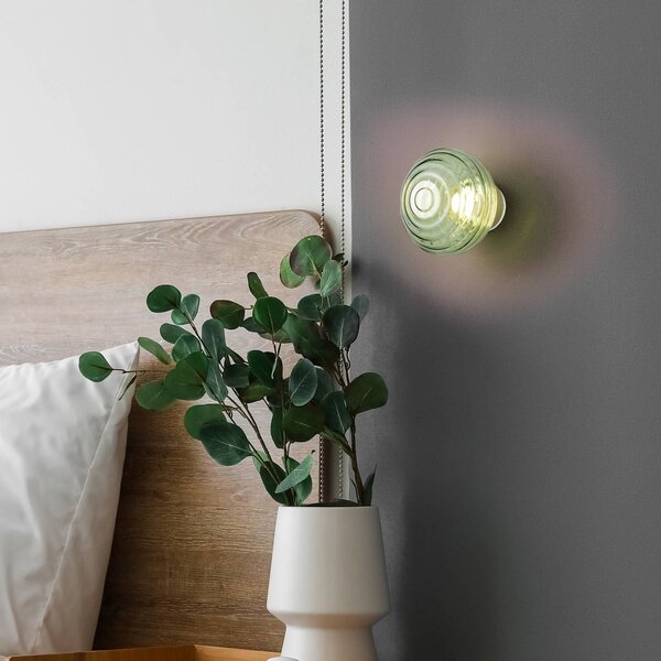 Reality Leuchten Applique da parete a LED Earl, dimmerabile, Verde, Soggiorno / Sala da pranzo, Metallo, Applique a LED