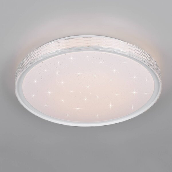 Reality Leuchten Plafoniera a LED Varda, dimmerabile, Bianco / Opale, Camera da letto, Metallo, Moderno, Plafoniera LED