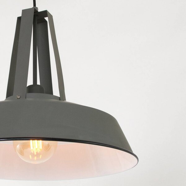 Steinhauer Lampada a sospensione Eden, dimmerabile, Alluminio / Grigio / Zincato, Cucina, Metallo, Vintage, Lampada a sospensione