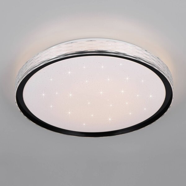 Reality Leuchten Plafoniera a LED Varda, dimmerabile, Nero, Camera da letto, Metallo, Moderno, Plafoniera LED