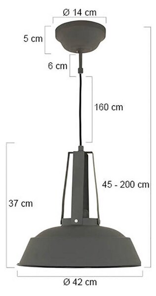 Steinhauer Lampada a sospensione Eden, dimmerabile, Alluminio / Grigio / Zincato, Cucina, Metallo, Vintage, Lampada a sospensione
