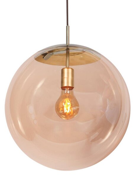 Steinhauer Lampada a sospensione in vetro Bollique, dimmerabile, Crema / Ambra, Soggiorno / Sala da pranzo, Metallo, Lampada a sospensione