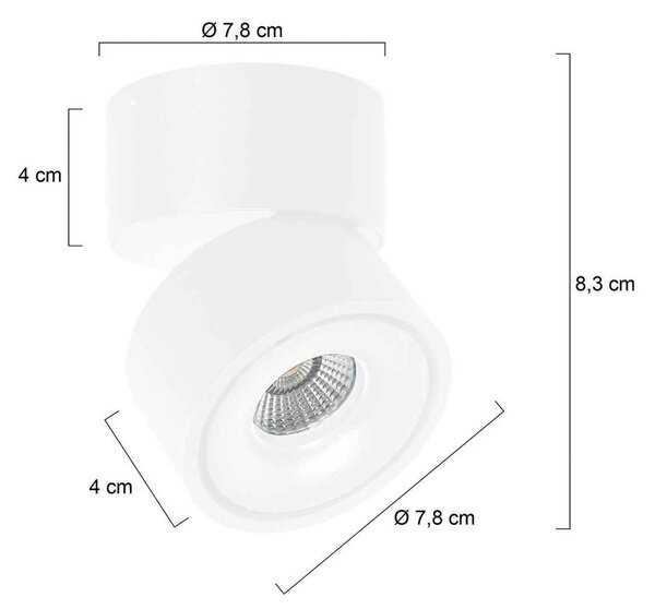 Steinhauer Faretto da soffitto LED Fez, bianco, a 1 luce, metallo, orientabile dimmerabile, Bianco / Opale, Soggiorno / Sala da pranzo, Metallo, Moderno