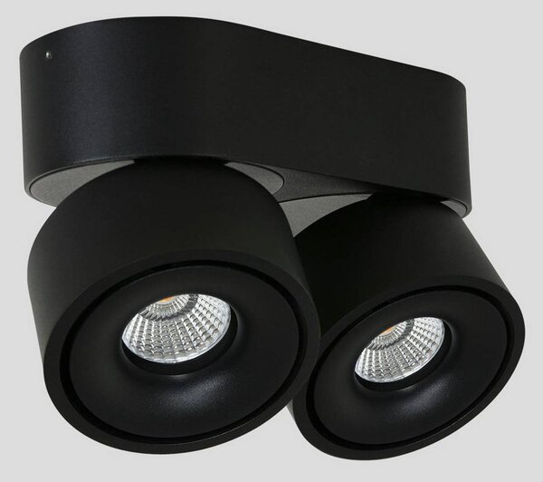 Steinhauer Faretto da soffitto LED Fez, nero, a 2 luci, metallo, orientabile dimmerabile, Nero, Soggiorno / Sala da pranzo, Metallo, Moderno