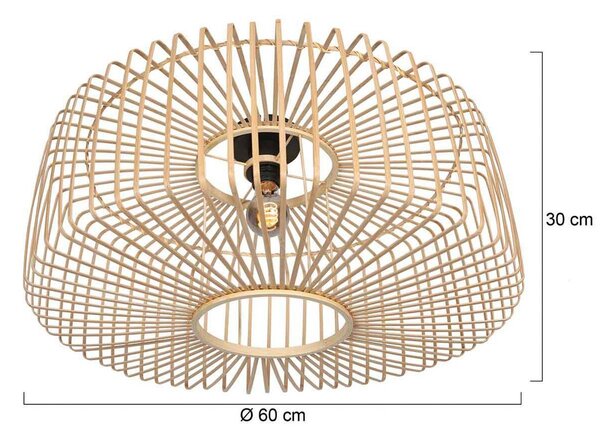 Steinhauer Plafoniera soffitto Bloeba, dimmerabile, Legno chiaro, Soggiorno / Sala da pranzo, Legno, Scandinavo, Plafoniera