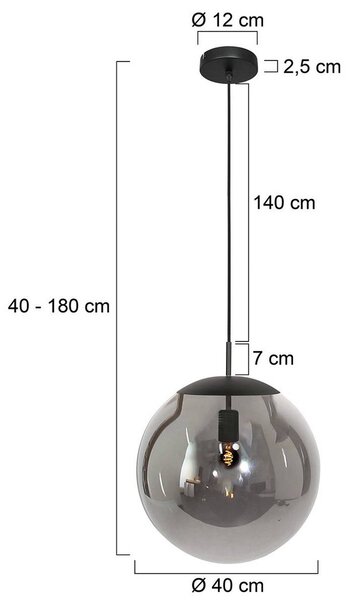 Steinhauer Lampada a sospensione in vetro Bollique, dimmerabile, Alluminio / Grigio / Zincato, Soggiorno / Sala da pranzo, Metallo, Lampada a sospensione