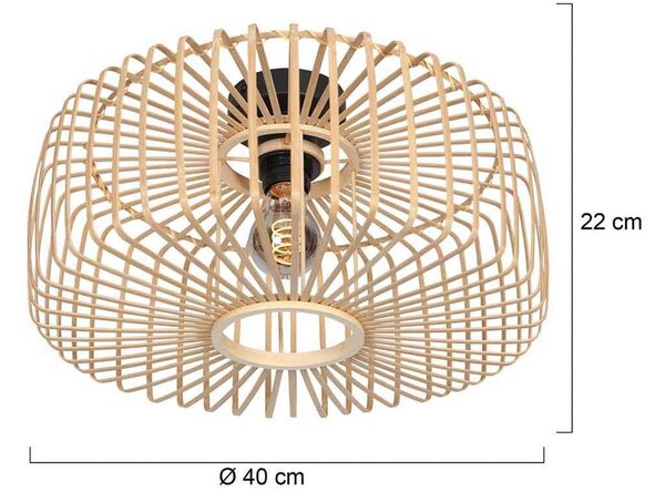 Steinhauer Plafoniera soffitto Bloeba, dimmerabile, Legno chiaro, Soggiorno / Sala da pranzo, Legno, Scandinavo, Plafoniera