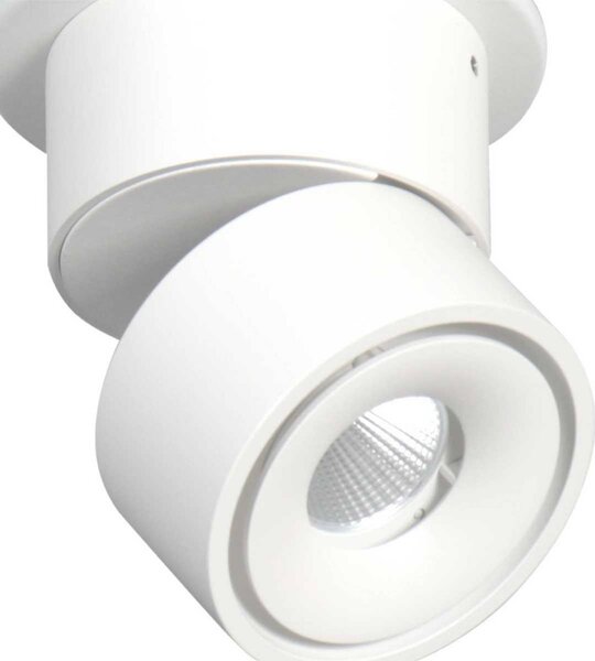 Steinhauer Faretto da soffitto LED Fez, bianco, a 1 luce, metallo, orientabile dimmerabile, Bianco / Opale, Soggiorno / Sala da pranzo, Metallo, Moderno