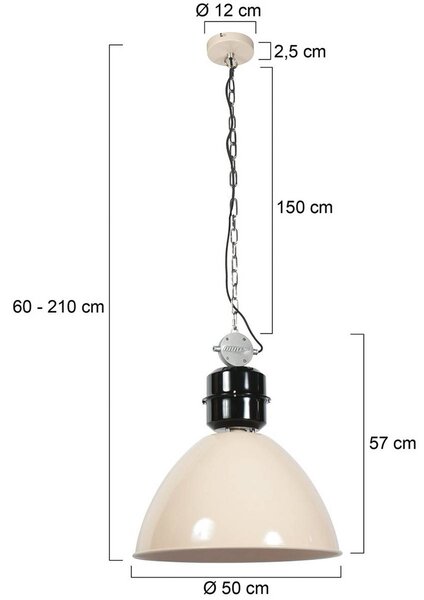 Steinhauer Lampada a sospensione Frisk, dimmerabile, Crema / Ambra, Soggiorno / Sala da pranzo, Metallo, Industriale, Lampada a sospensione
