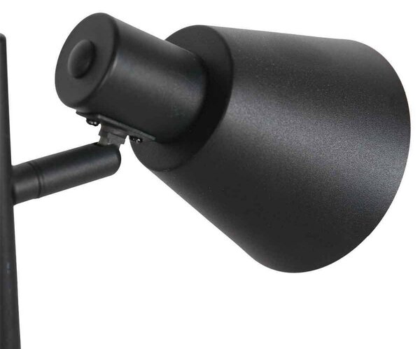 Steinhauer Lampada da tavolo Oeroe, a 1 luce, nera, metallo, E14 Oeroe, Nero, Soggiorno / Sala da pranzo, Metallo, Lampada LED da terra