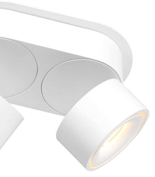 Steinhauer Faretto da soffitto LED Fez, bianco, a 2 luci, metallo, orientabile dimmerabile, Bianco / Opale, Soggiorno / Sala da pranzo, Metallo, Moderno