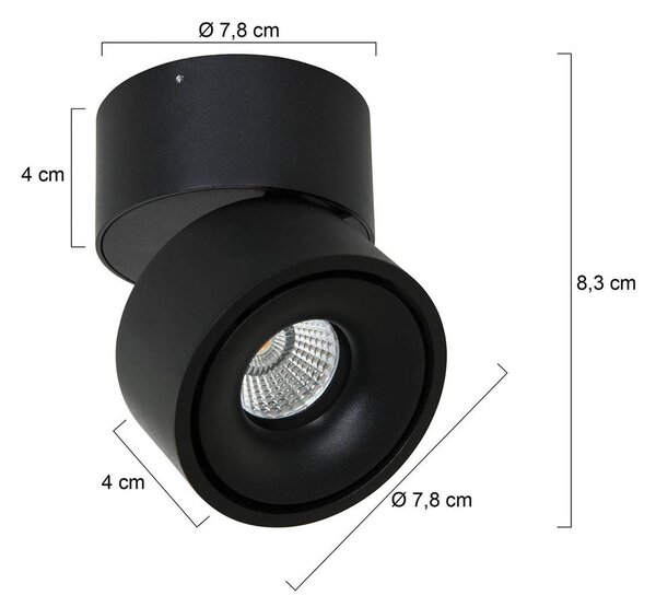 Steinhauer Faretto da soffitto LED Fez, nero, a 1 luce, metallo, orientabile dimmerabile, Nero, Soggiorno / Sala da pranzo, Metallo, Moderno