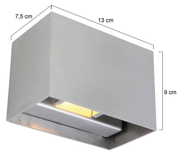 Steinhauer Applique da parete a LED Muro, dimmerabile, Alluminio / Grigio / Zincato, Soggiorno / Sala da pranzo, Metallo, Moderno, Applique a LED
