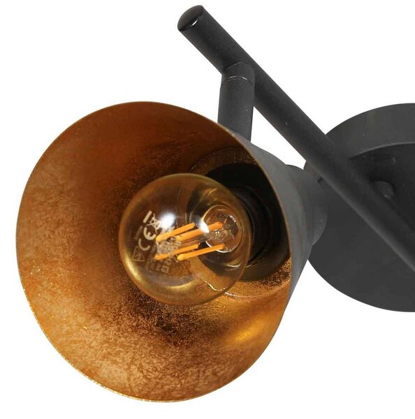 Steinhauer Faretto da soffitto Oeroe, a 2 luci, nero, metallo, E14 dimmerabile, Nero, Soggiorno / Sala da pranzo, Metallo, Faretto