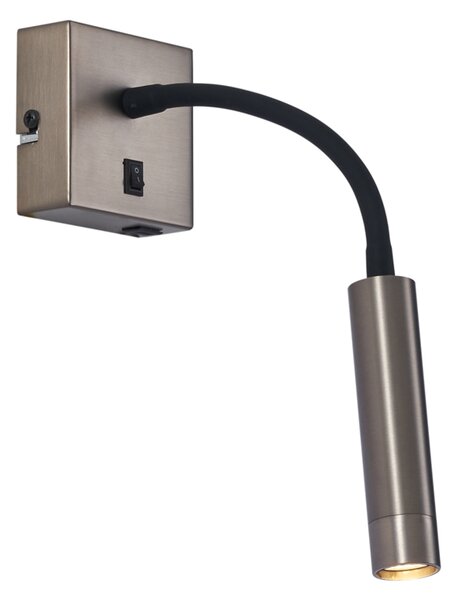 Lampada da parete moderna color canna di fucile con porta USB-C - Gosna