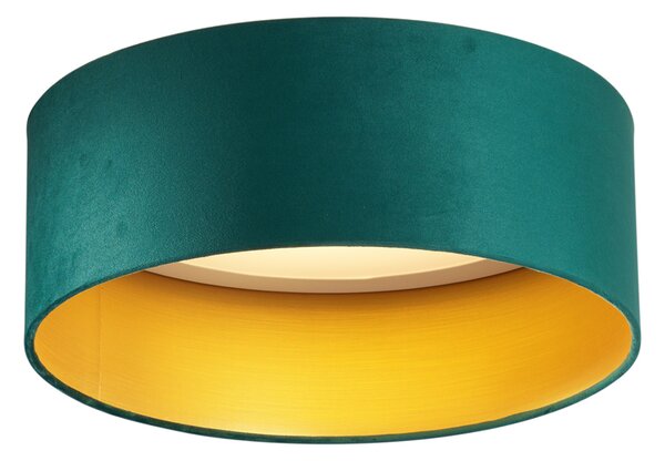 Plafoniera moderna verde velluto 40cm incl. LED dimmerabile a 3 livelli - Sue