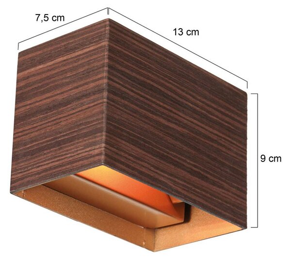 Steinhauer Applique da parete a LED Muro, dimmerabile, Legno scuro, Soggiorno / Sala da pranzo, Metallo, Moderno, Applique a LED