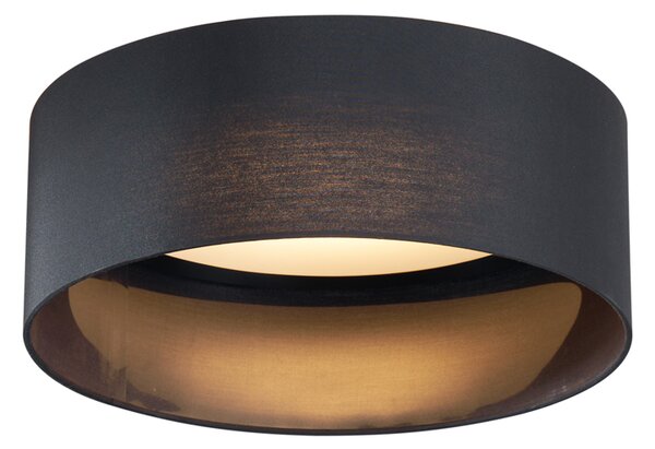 Plafoniera moderna nera trasparente 40cm incl. LED dimmerabile a 3 livelli - Sue