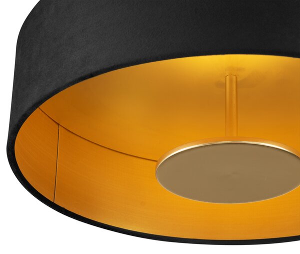 Plafoniera moderna in velluto nero con LED dimmerabile a 3 livelli - Bredow