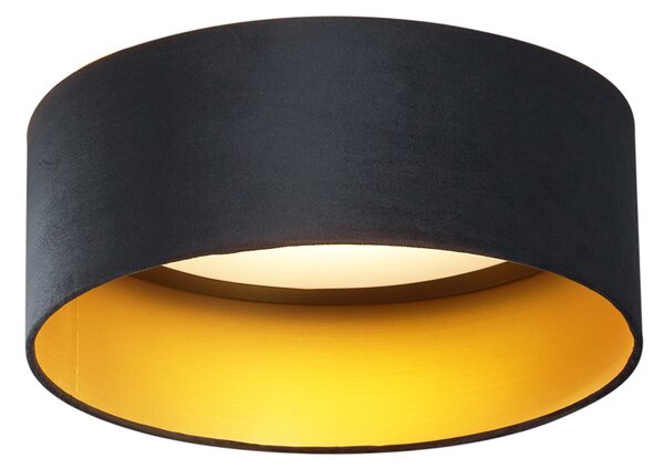 Plafoniera moderna in velluto nero 40cm con LED dimmerabile a 3 livelli - Sue