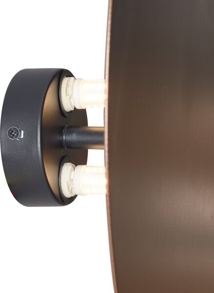 Lampada da parete di design bronzo organico 32cm 2 luci - Pulley