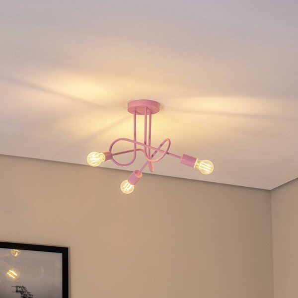 Plafoniera soffitto Oxford HELAM, dimmerabile, Violetto / Fucsia / Rosa, Soggiorno / Sala da pranzo, Metallo, Plafoniera