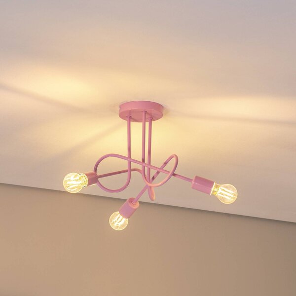 Plafoniera soffitto Oxford HELAM, dimmerabile, Violetto / Fucsia / Rosa, Soggiorno / Sala da pranzo, Metallo, Plafoniera