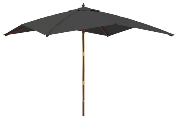 Ombrellone Giardino con Palo in Legno Antracite 300x300x273 cm
