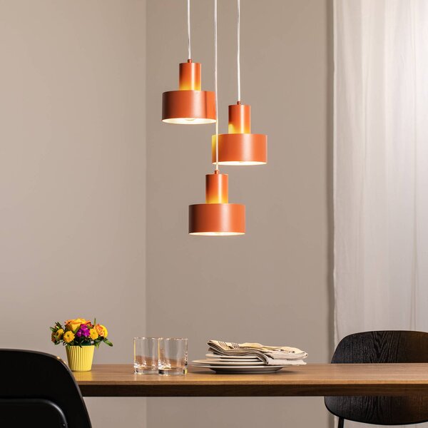 Lampada a sospensione Rif 3 SIGMA, dimmerabile, Rosso, Soggiorno / Sala da pranzo, Metallo, Moderno, Lampada a sospensione