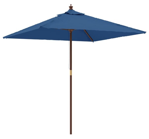 Ombrellone da Giardino con Palo in Legno Azzurro 198x198x231 cm