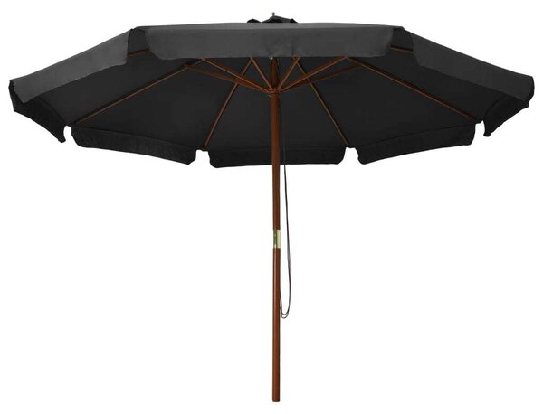Ombrellone da Esterni con Palo in Legno 300 cm Antracite