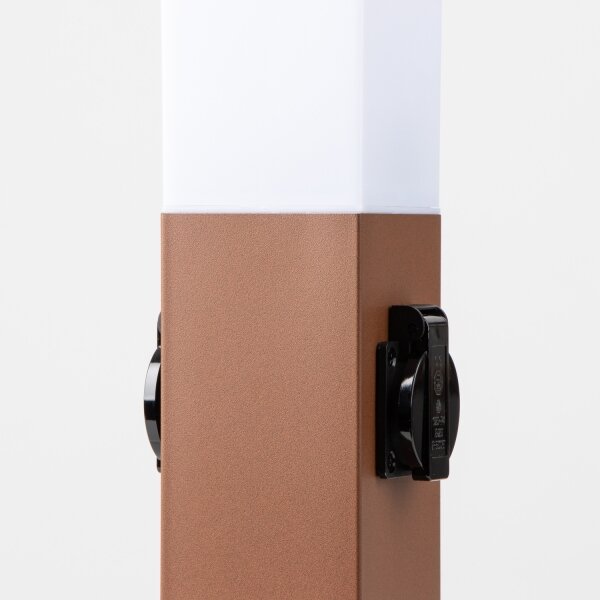 Brilagi - Lampada da esterno con 2 prese SCHUKO NOVA, 1xE27/15W/230V, 40 cm, IP44, marrone
