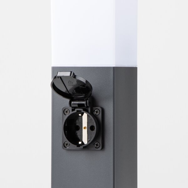Brilagi - Lampada da esterno con 2 prese SCHUKO NOVA 1xE27/15W/230V 40 cm IP44 antracite