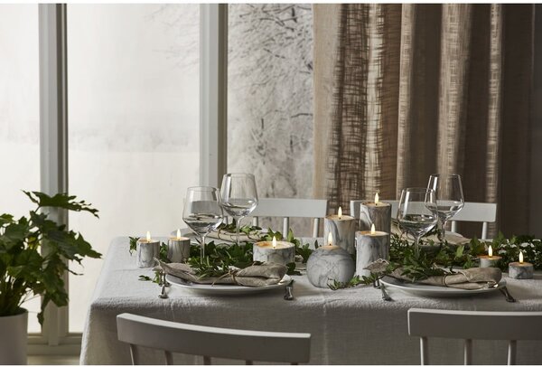 Candela LED in cemento grigio e bianco, altezza 7,5 cm Flamme Marble - Star Trading