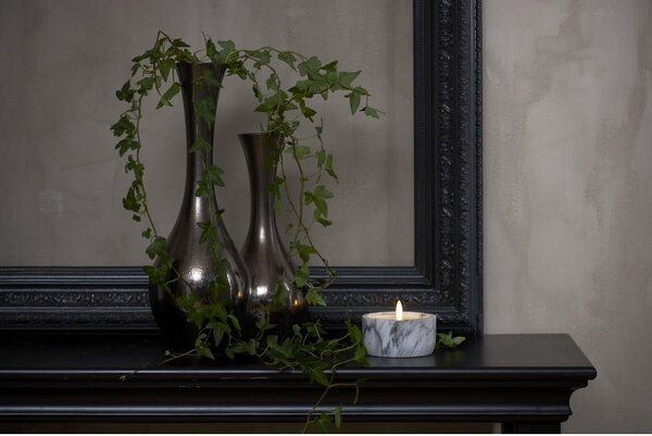 Candela LED in cemento grigio e bianco, altezza 7,5 cm Flamme Marble - Star Trading