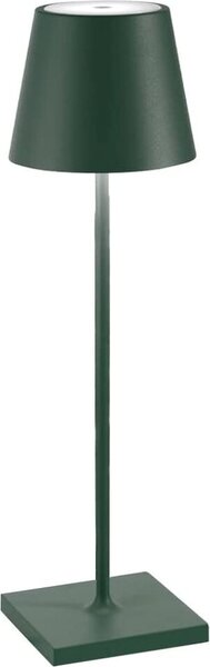 Lampada a led da tavolo Poldina Pro Verde Scuro ricaricabile e dimmerabile con batteria fino a 12 ore