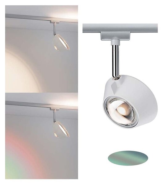 Paulmann URail Spot Sabik, 1x13W, cromo opaco/bianco, 230V, metallo/plastica, dimmerabile
