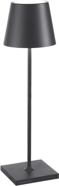 Zafferano - Lampada da Tavolo Poldina Pro Grigio Scuro Ricaricabile