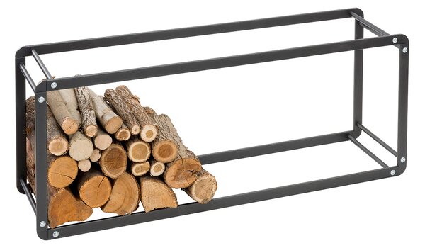Portalegna da Assemblare 44,5x29,4x115 cm Crea Eki in Acciaio Nero