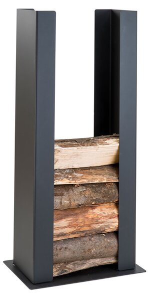 Portalegna da Terra e Muro 53x34,5x110 cm Crea Unico Terra E Muro in Acciaio Nero