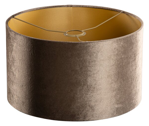 Paralume in velluto marrone con interno oro 35/35/20