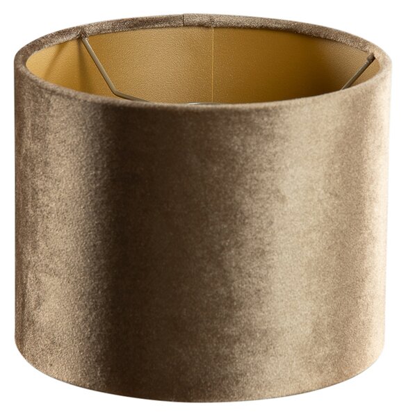 Paralume in velluto bronzo con interno oro 18/18/14