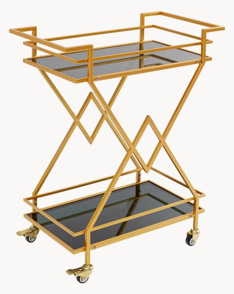 Carrello bar con ripiani in vetro Pyramids