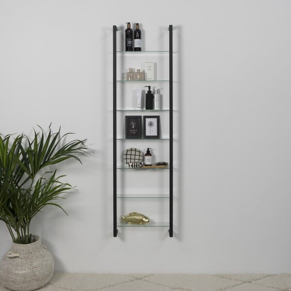 Mensola nera in metallo con ripiani multipli 46 cm Cubic – Spinder Design