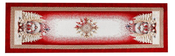 Runner da tavola di lusso con arazzo natalizio con elfo natalizio e filo di lurex dorato