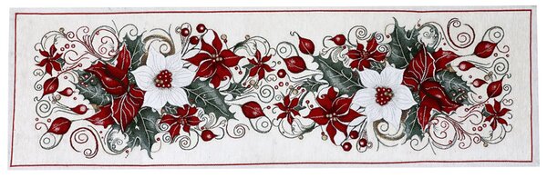 Runner Gobelin Rosa di Natale Chenille IT040