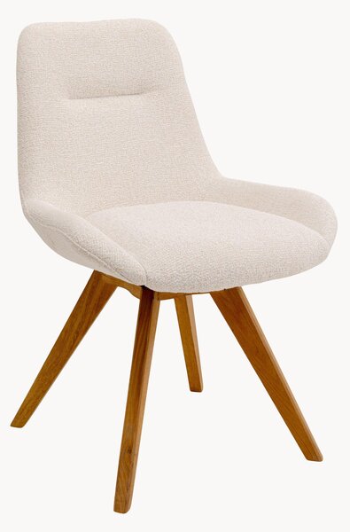 Sedia girevole imbottita con gambe in legno di quercia Broadway