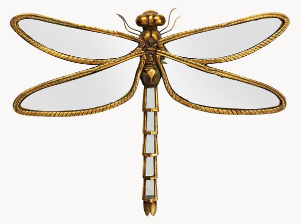 Decorazione da parete a specchio Dragonfly, larg. 46 cm