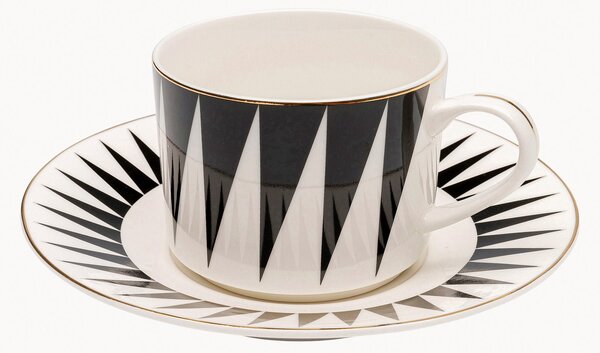 Set di 4 tazze da caffè con piattino Harlequin