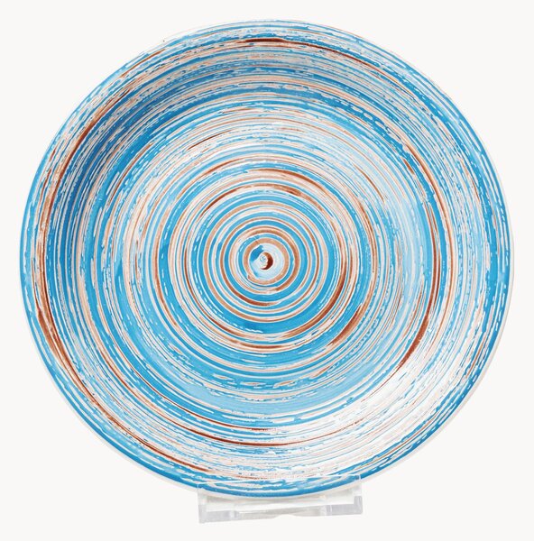 Set di 6 piatti piani fatti a mano Swirl